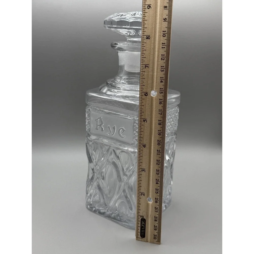 Vintage Imperial Glass Cape Cod Clear Pressed Glass Whiskey / Rye Decanter